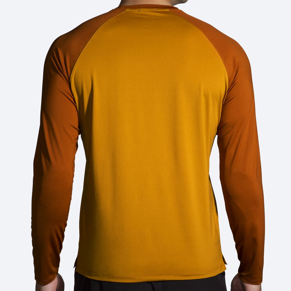 Camiseta Brooks Atmosphere Long Sleeve 2.0 Hombre Amarillo/Marrones | CR43627