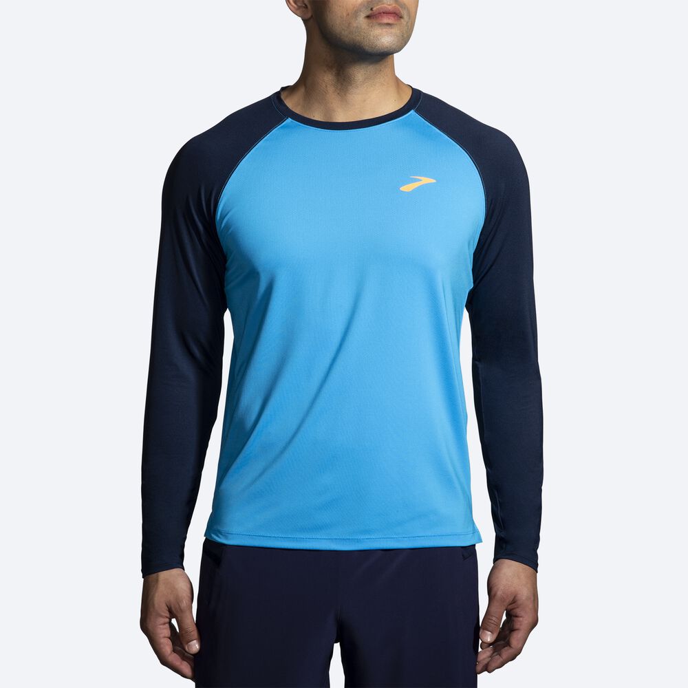 Camiseta Brooks Atmosphere Long Sleeve 2.0 Hombre Azules/Azul Marino | CR54102