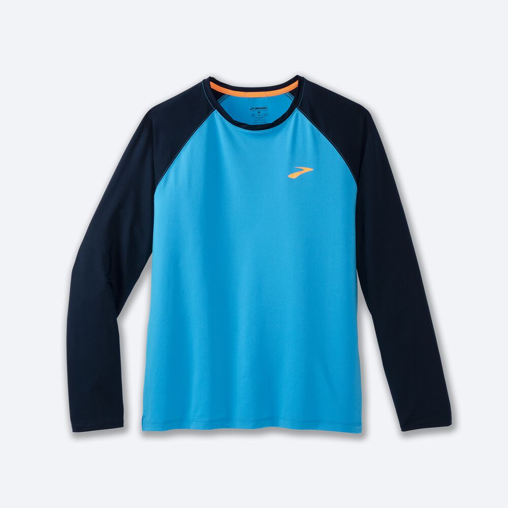 Camiseta Brooks Atmosphere Long Sleeve 2.0 Hombre Azules/Azul Marino | CR54102