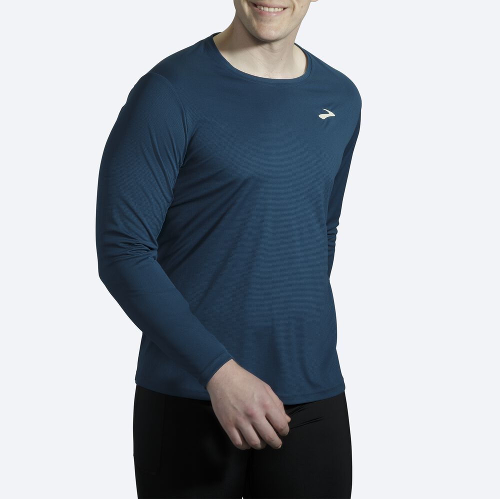 Camiseta Brooks Atmosphere Long Sleeve Hombre Indigo | CR21650