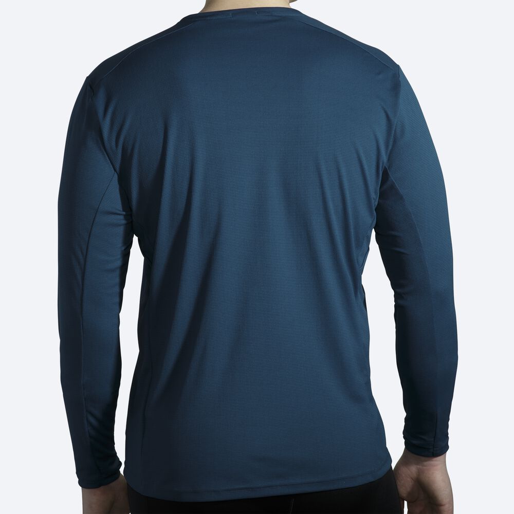 Camiseta Brooks Atmosphere Long Sleeve Hombre Indigo | CR21650