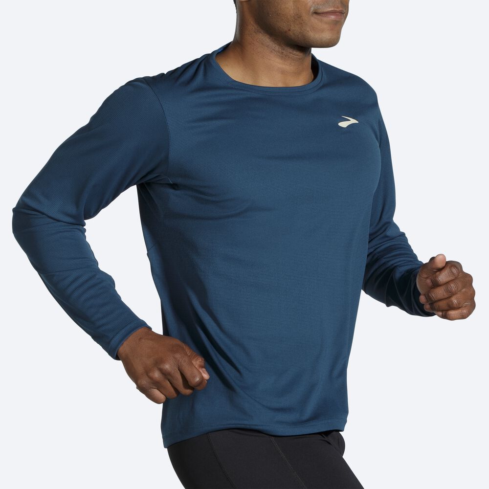 Camiseta Brooks Atmosphere Long Sleeve Hombre Indigo | CR21650