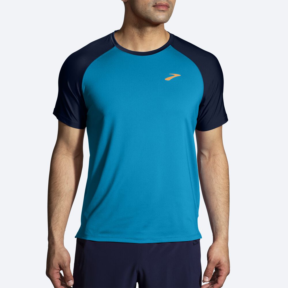 Camiseta Brooks Atmosphere Short Sleeve 2.0 Hombre Azules/Azul Marino | CR01934