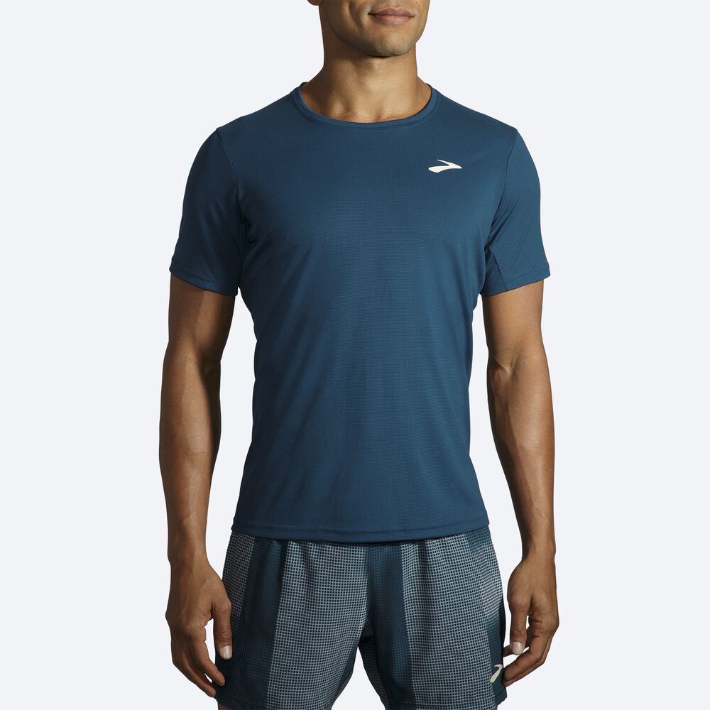 Camiseta Brooks Atmosphere Short Sleeve Hombre Indigo | CR04758