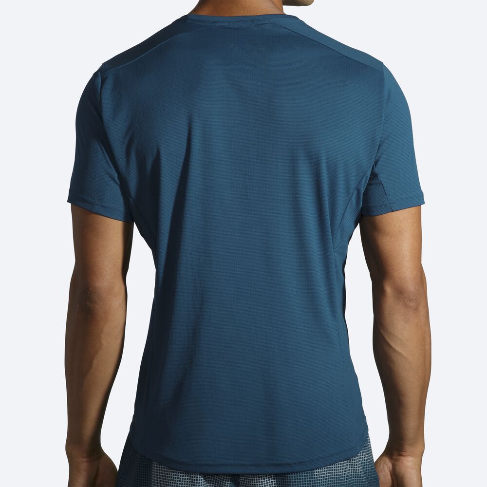 Camiseta Brooks Atmosphere Short Sleeve Hombre Indigo | CR04758