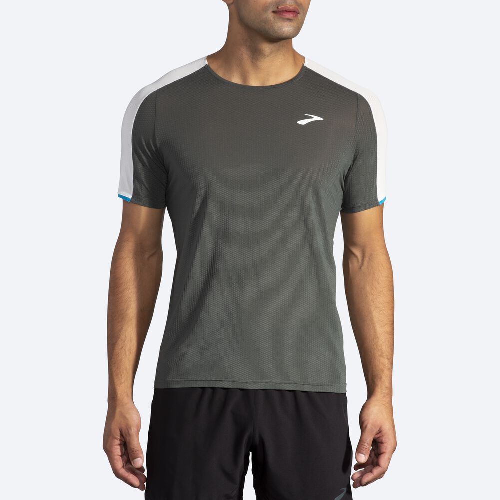 Camiseta Brooks Atmosphere Short Sleeve Hombre Gris Oscuro/Gris | CR18205