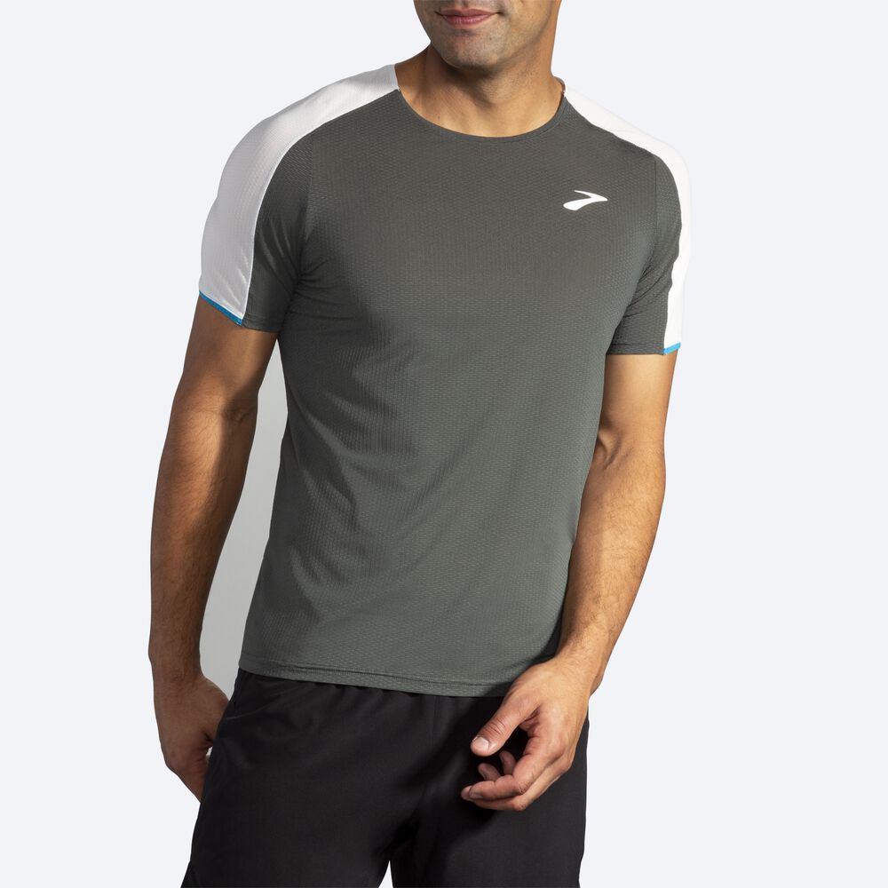 Camiseta Brooks Atmosphere Short Sleeve Hombre Gris Oscuro/Gris | CR18205