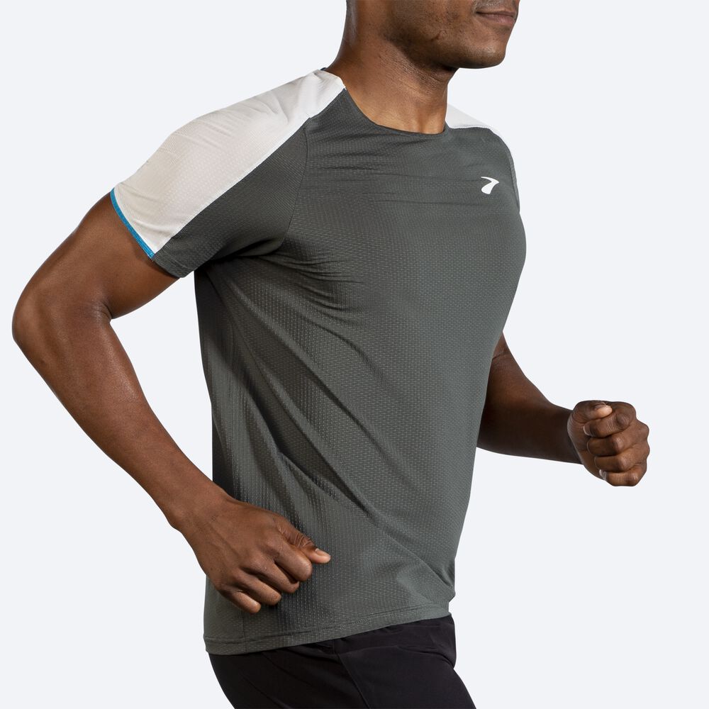 Camiseta Brooks Atmosphere Short Sleeve Hombre Gris Oscuro/Gris | CR18205