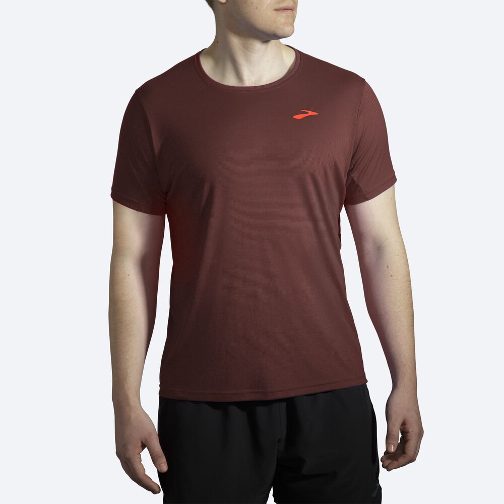 Camiseta Brooks Atmosphere Short Sleeve Hombre Chocolate | CR40619