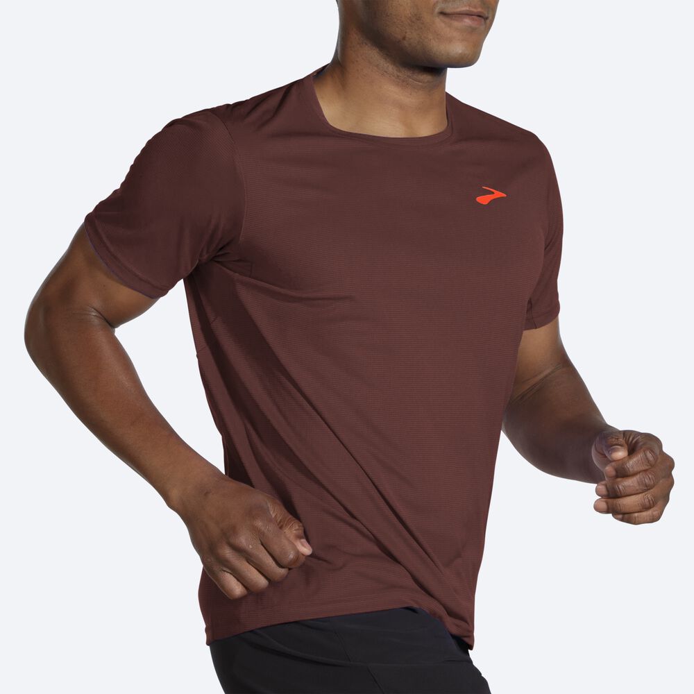 Camiseta Brooks Atmosphere Short Sleeve Hombre Chocolate | CR40619