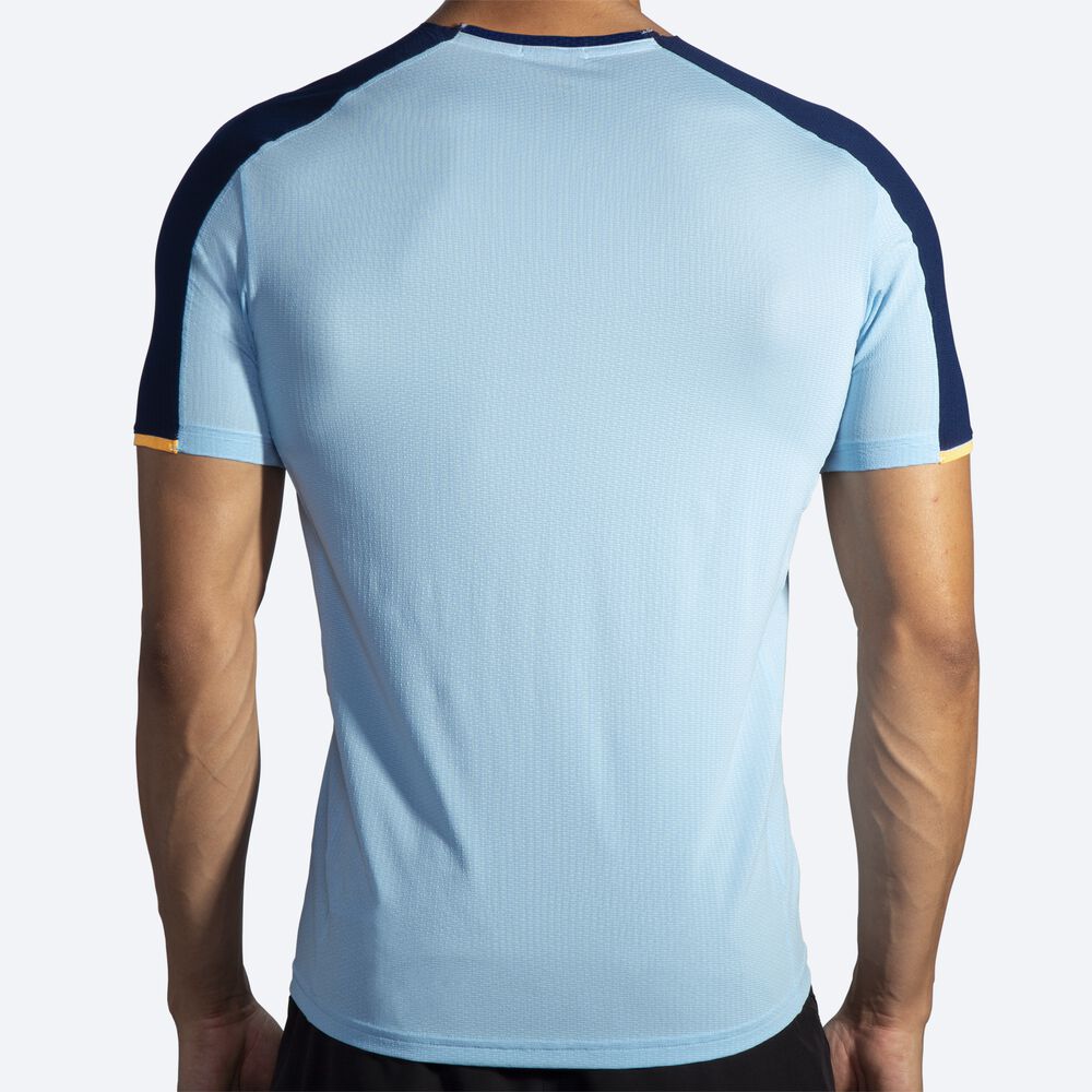 Camiseta Brooks Atmosphere Short Sleeve Hombre Azul Marino/Naranjas | CR50783