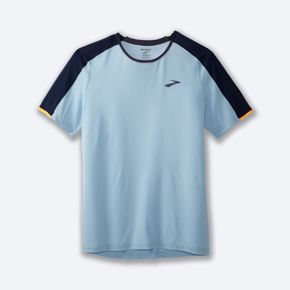 Camiseta Brooks Atmosphere Short Sleeve Hombre Azul Marino/Naranjas | CR50783