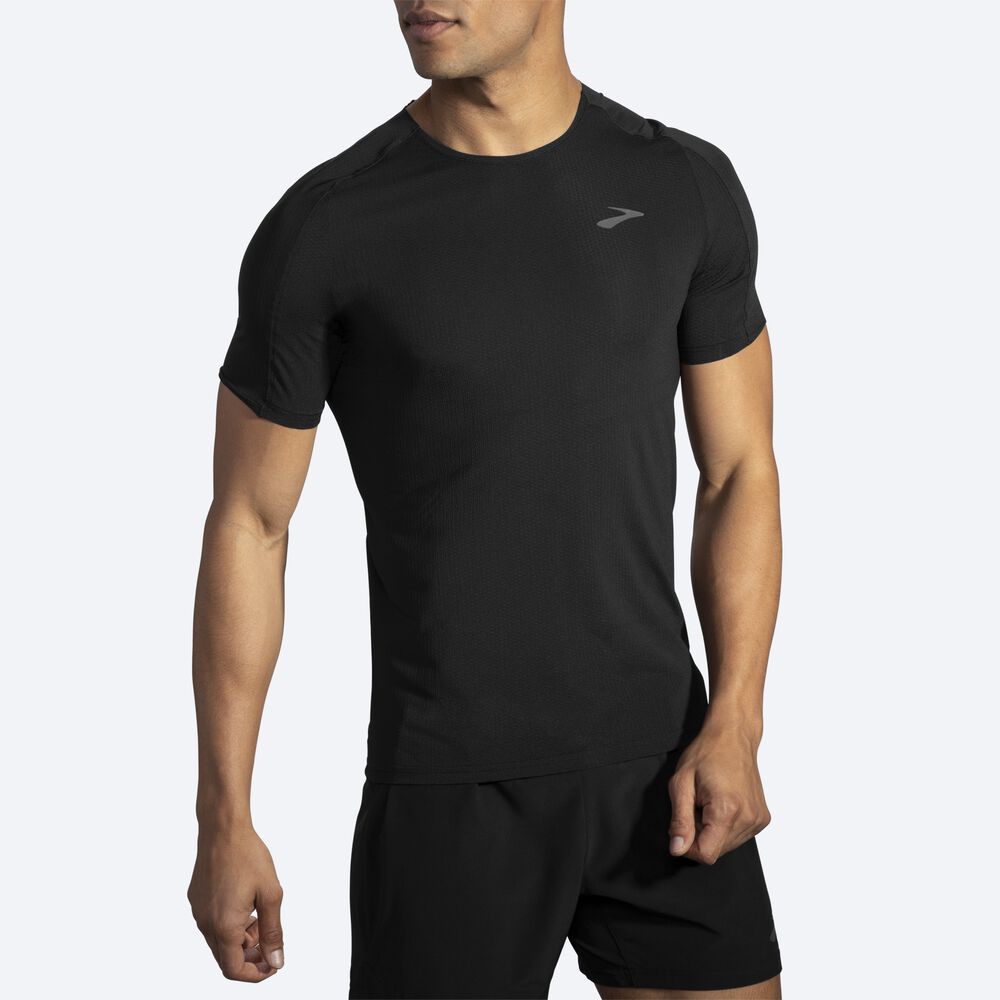 Camiseta Brooks Atmosphere Short Sleeve Hombre Negras | CR68509