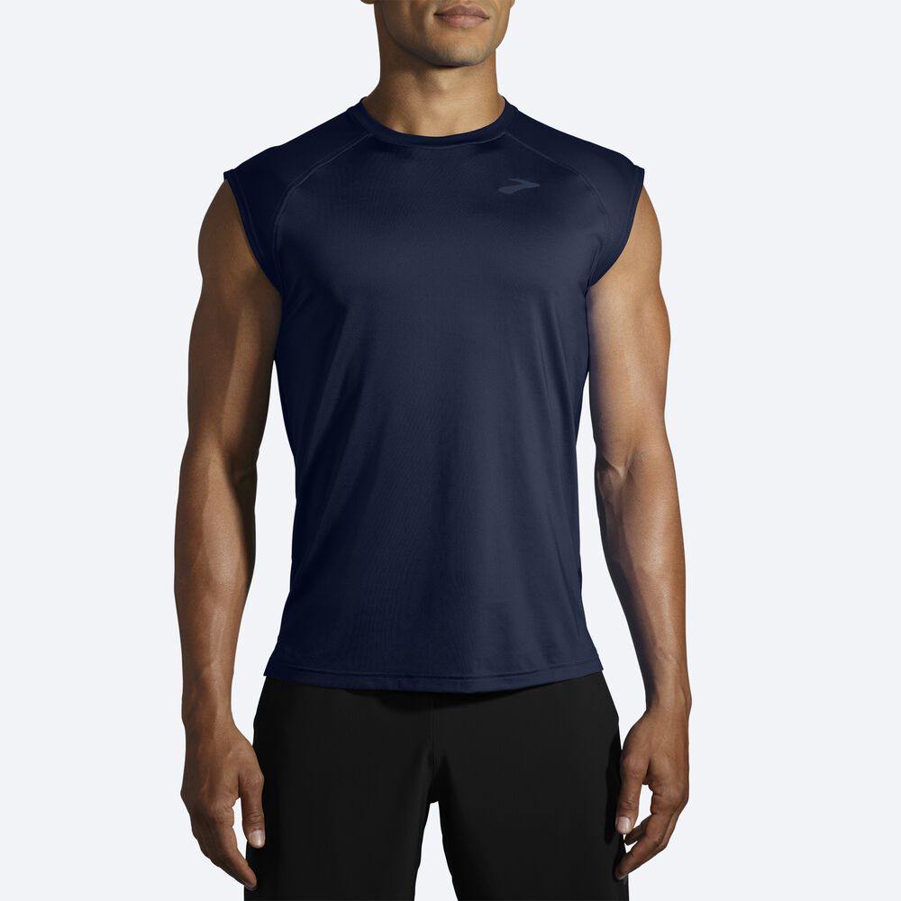 Camiseta Brooks Atmosphere Sleeveless 2.0 Hombre Azul Marino | CR85264