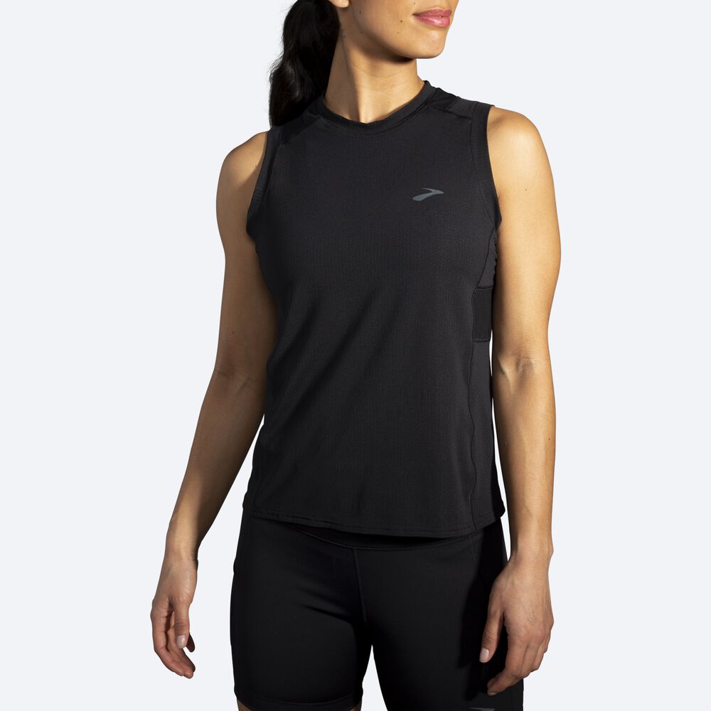 Camiseta Brooks Atmosphere Sleeveless Mujer Negras | CR32149