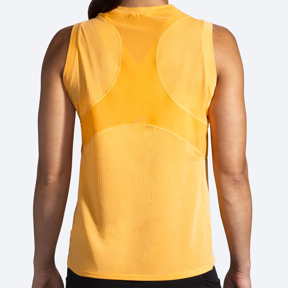 Camiseta Brooks Atmosphere Sleeveless Mujer Amarillo | CR63047