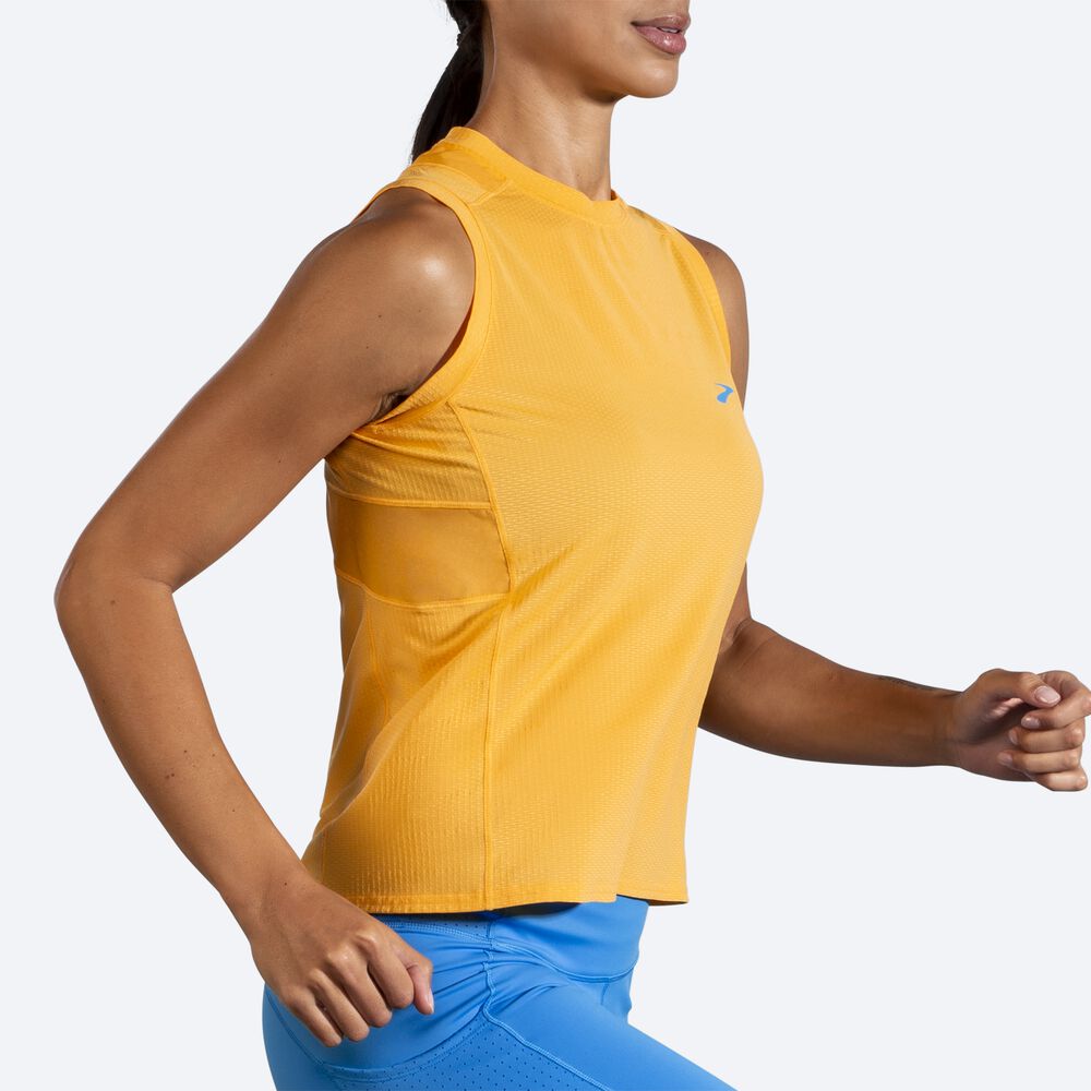 Camiseta Brooks Atmosphere Sleeveless Mujer Amarillo | CR63047