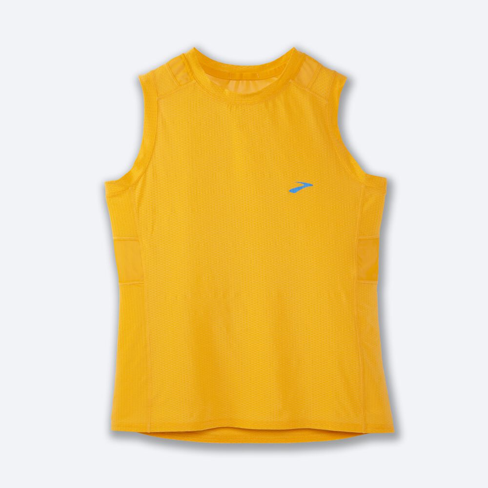 Camiseta Brooks Atmosphere Sleeveless Mujer Amarillo | CR63047