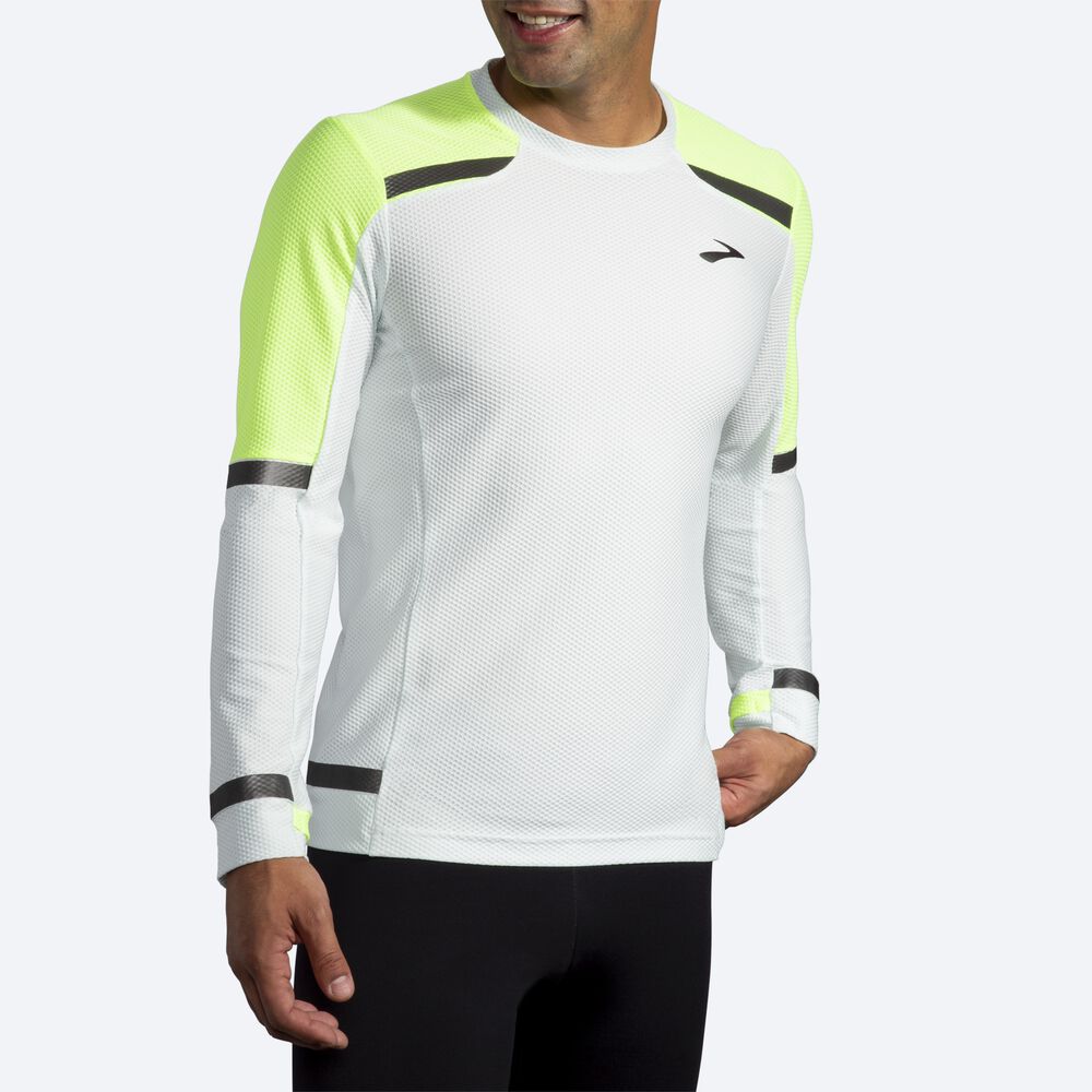 Camiseta Brooks Carbonite Long Sleeve Hombre Gris | CR15284