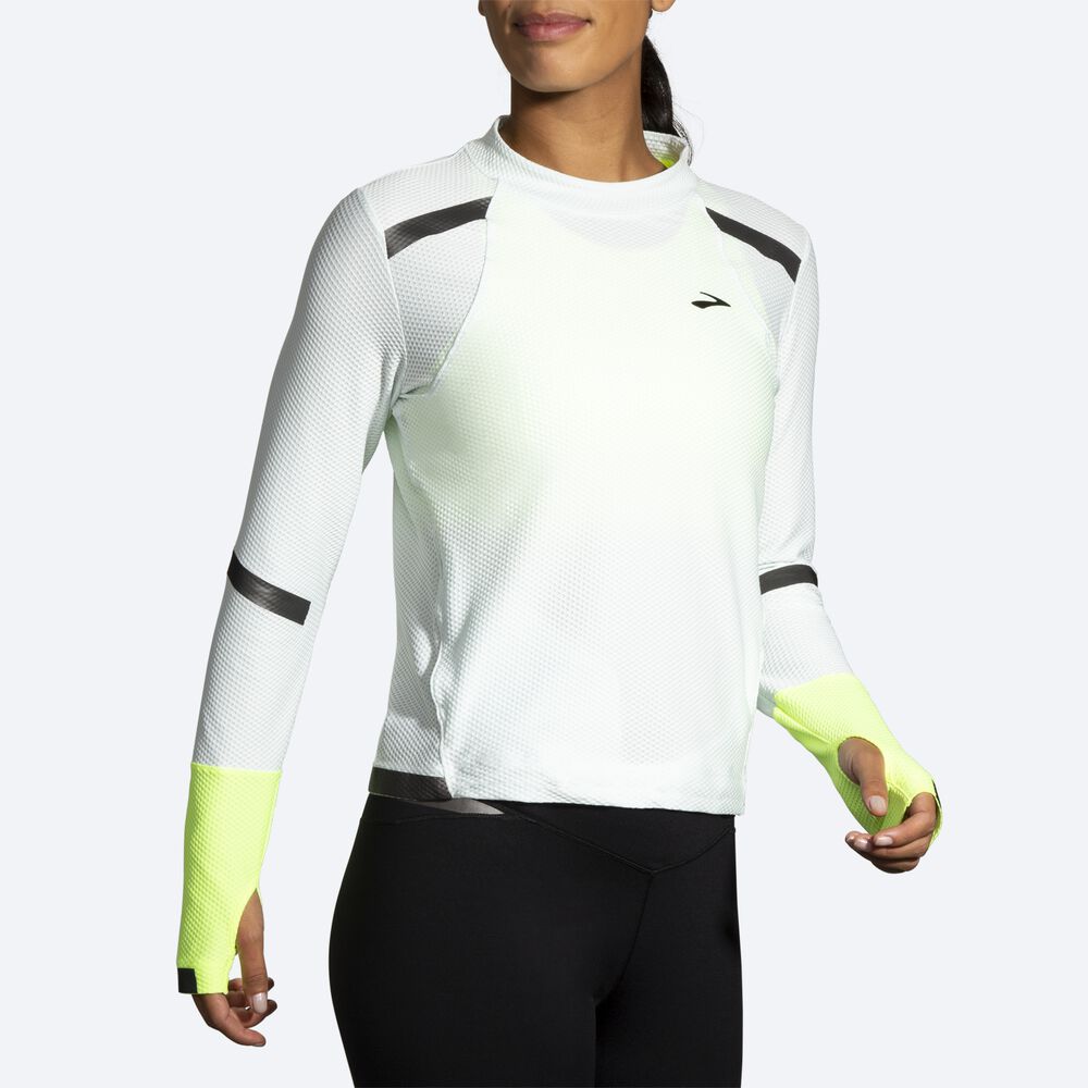 Camiseta Brooks Carbonite Long Sleeve Mujer Gris | CR08627