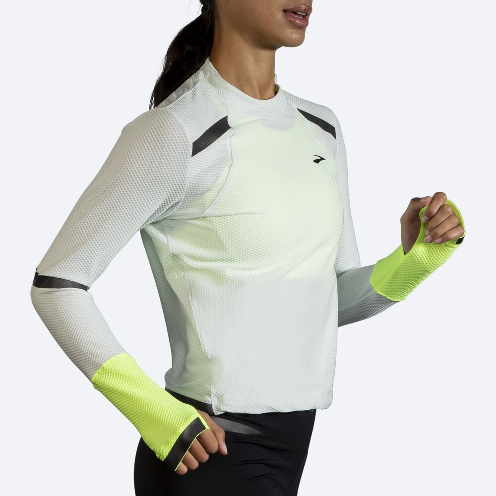 Camiseta Brooks Carbonite Long Sleeve Mujer Gris | CR08627