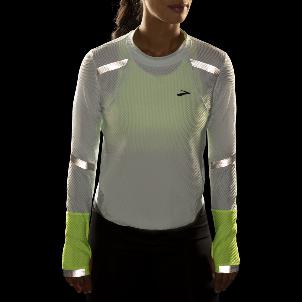 Camiseta Brooks Carbonite Long Sleeve Mujer Gris | CR08627