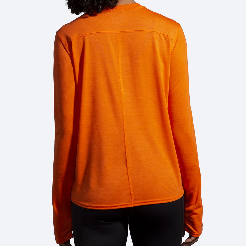 Camiseta Brooks Distance Estampadas Long Sleeve Mujer Naranjas | CR35827