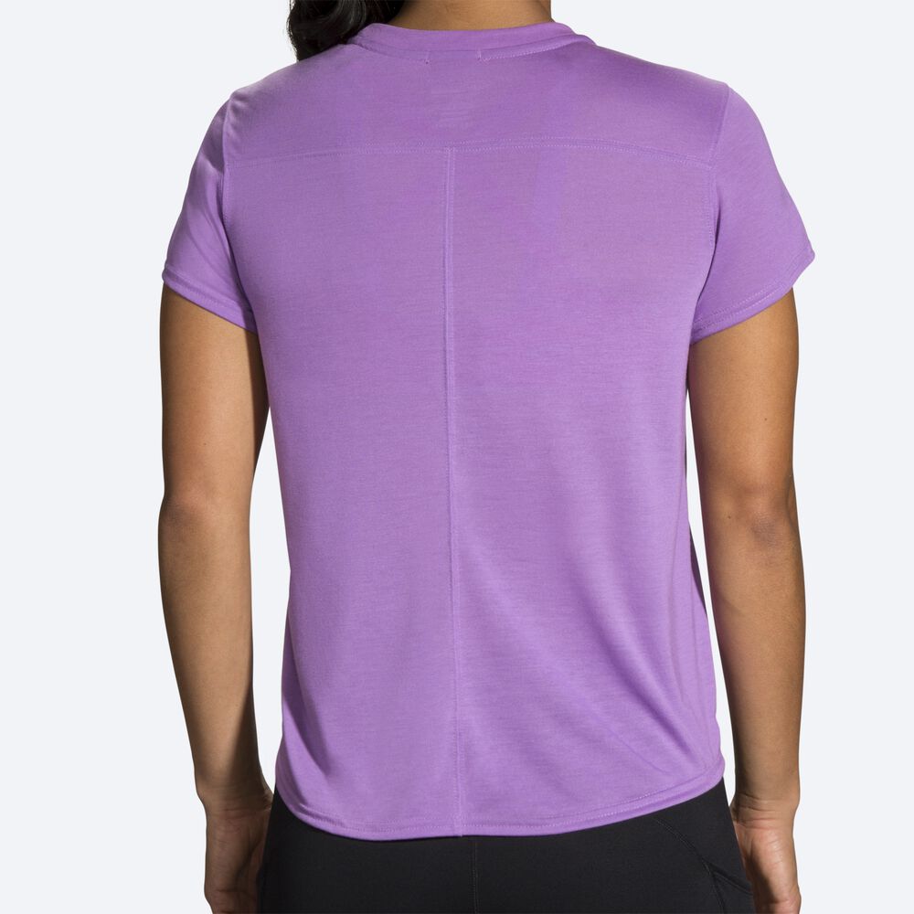 Camiseta Brooks Distance Estampadas Short Sleeve Mujer Moradas | CR01726