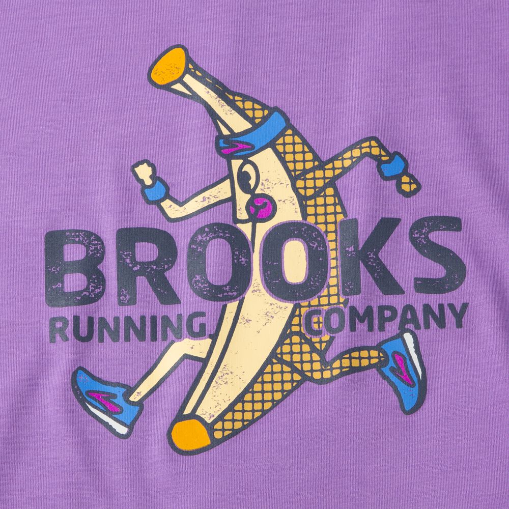 Camiseta Brooks Distance Estampadas Short Sleeve Mujer Moradas | CR01726