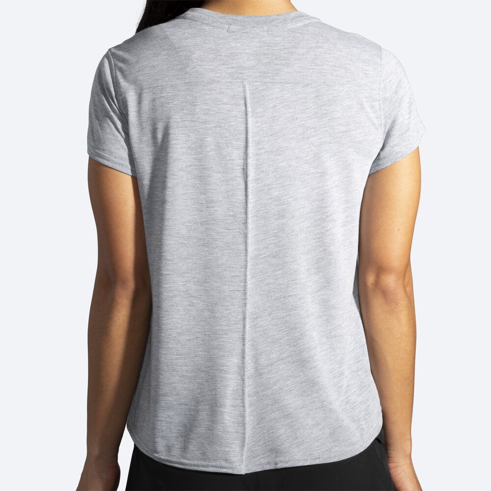 Camiseta Brooks Distance Estampadas Short Sleeve Mujer Gris | CR02758