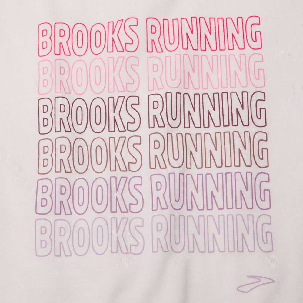 Camiseta Brooks Distance Estampadas Short Sleeve Mujer Rosas | CR03278