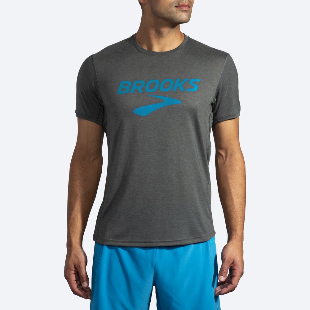 Camiseta Brooks Distance Estampadas Short Sleeve Hombre Oscuro | CR08215