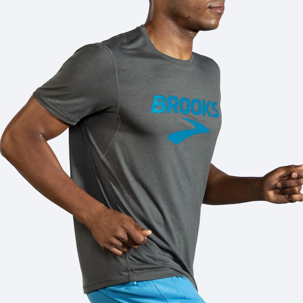 Camiseta Brooks Distance Estampadas Short Sleeve Hombre Oscuro | CR08215