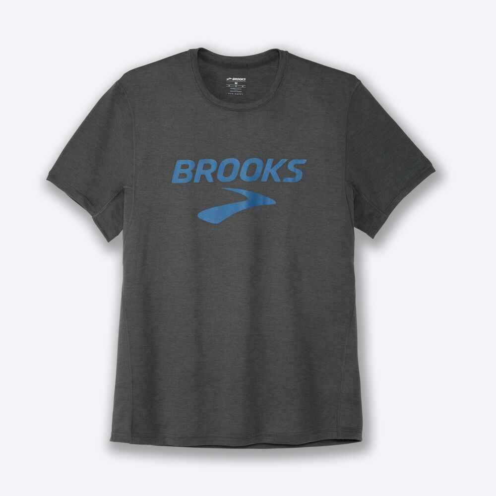 Camiseta Brooks Distance Estampadas Short Sleeve Hombre Oscuro | CR08215