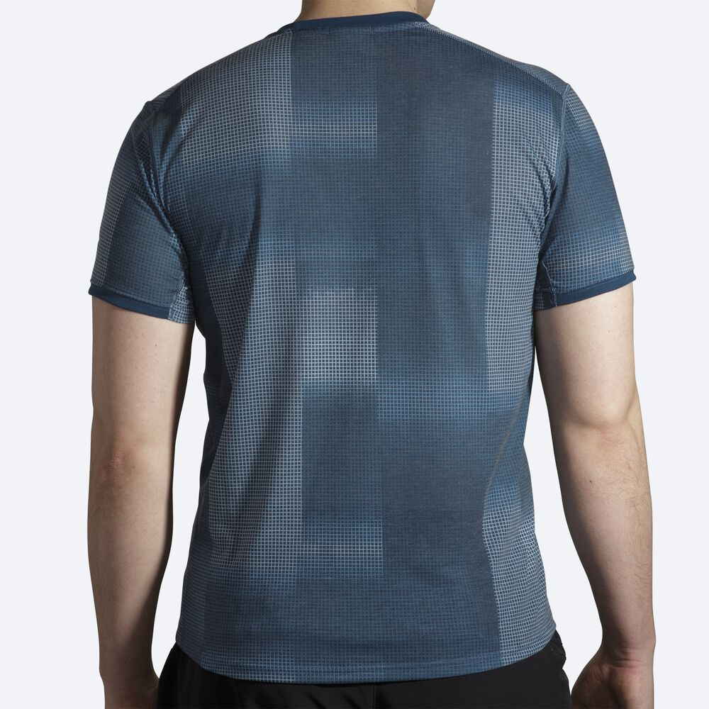 Camiseta Brooks Distance Estampadas Short Sleeve Hombre Indigo | CR12486