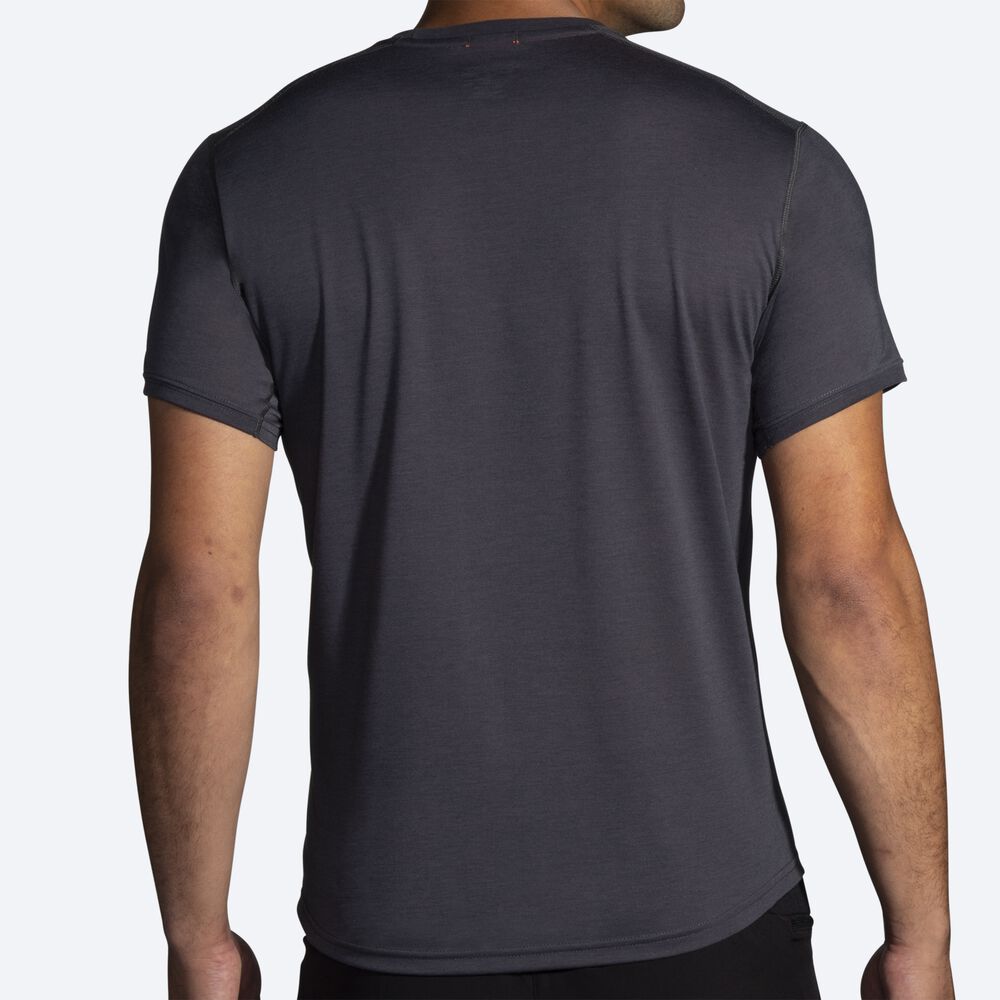 Camiseta Brooks Distance Estampadas Short Sleeve Hombre Gris | CR13608