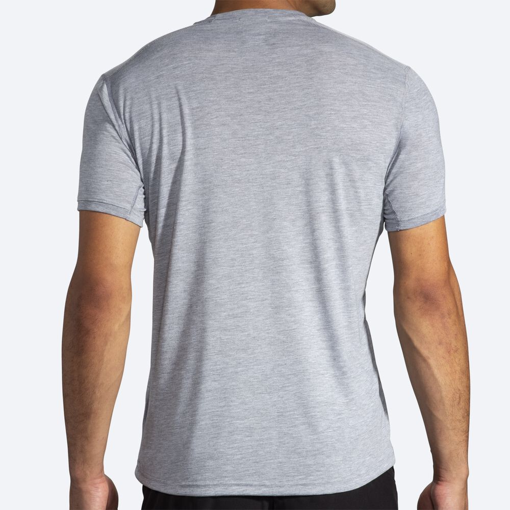 Camiseta Brooks Distance Estampadas Short Sleeve Hombre Gris | CR14532