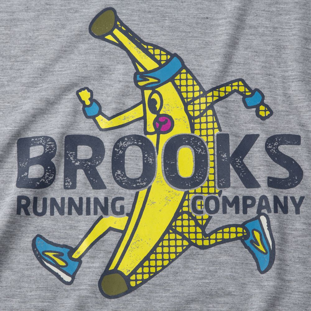 Camiseta Brooks Distance Estampadas Short Sleeve Hombre Gris | CR14532