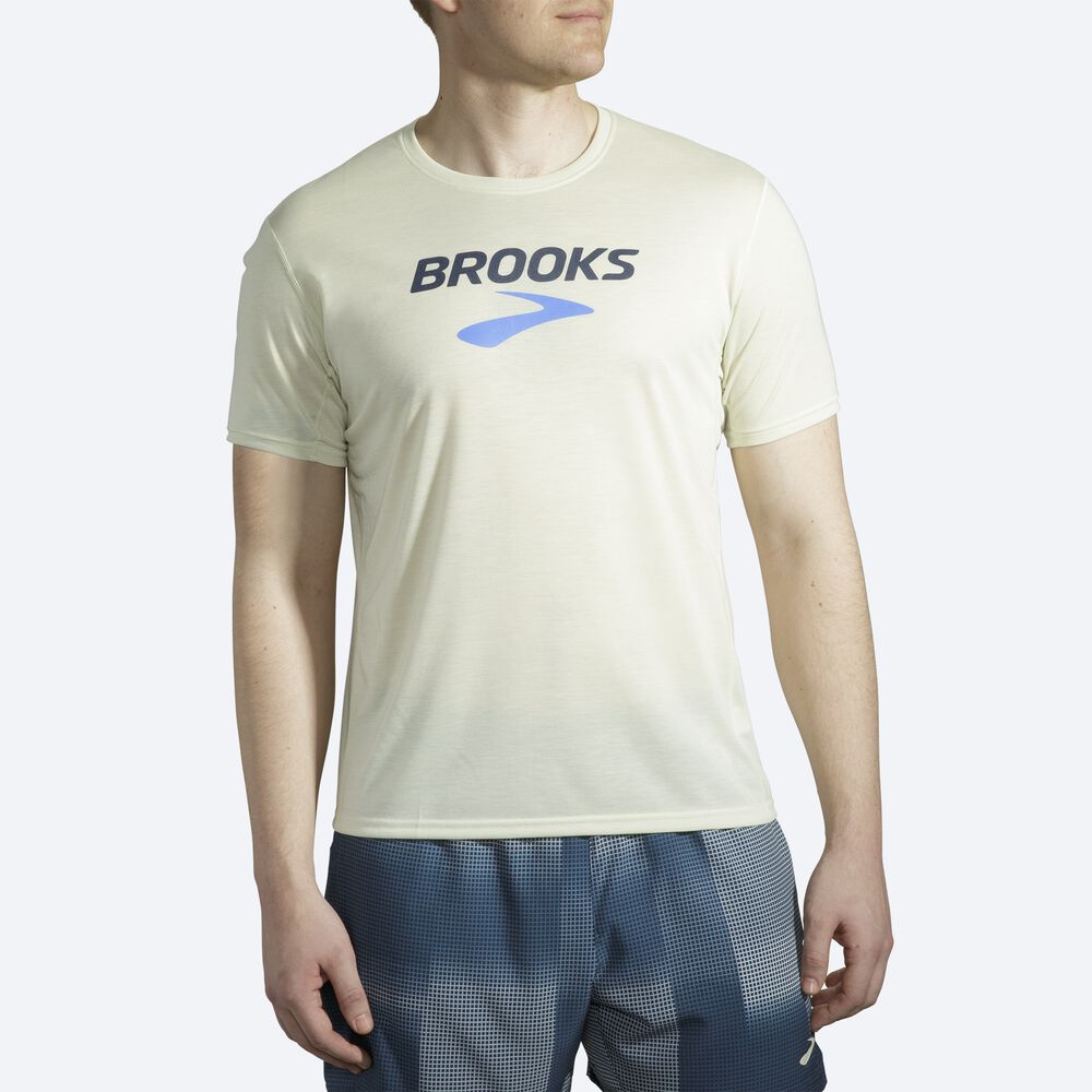 Camiseta Brooks Distance Estampadas Short Sleeve Hombre Naranjas | CR17509