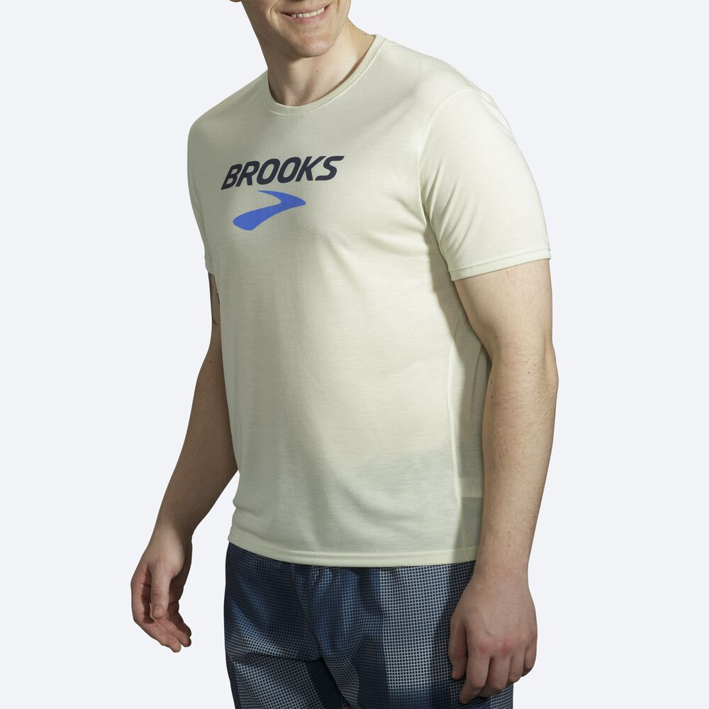 Camiseta Brooks Distance Estampadas Short Sleeve Hombre Naranjas | CR17509