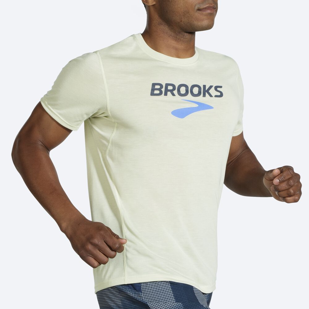 Camiseta Brooks Distance Estampadas Short Sleeve Hombre Naranjas | CR17509