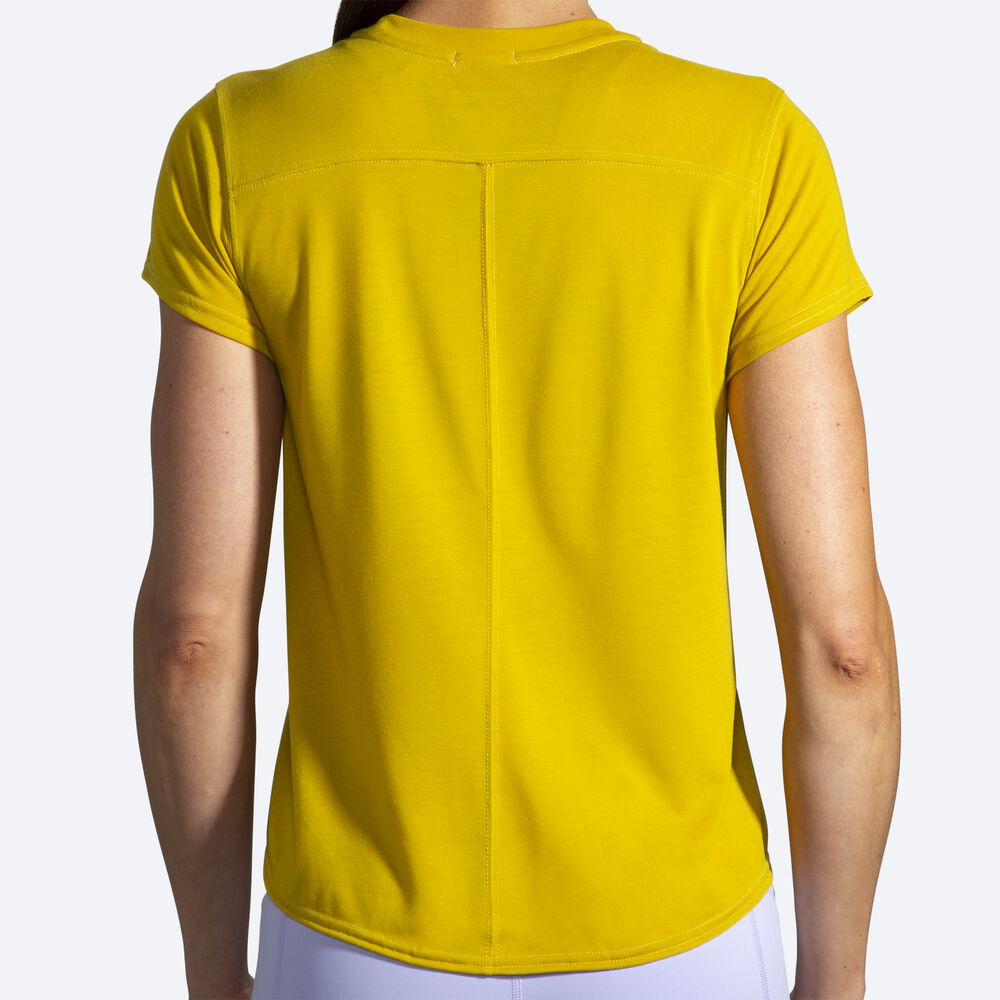 Camiseta Brooks Distance Estampadas Short Sleeve Mujer Doradas | CR35961