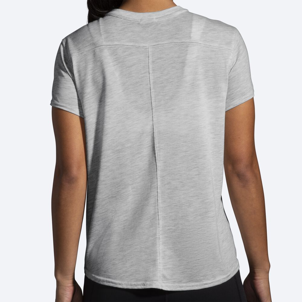 Camiseta Brooks Distance Estampadas Short Sleeve Mujer Gris | CR38617