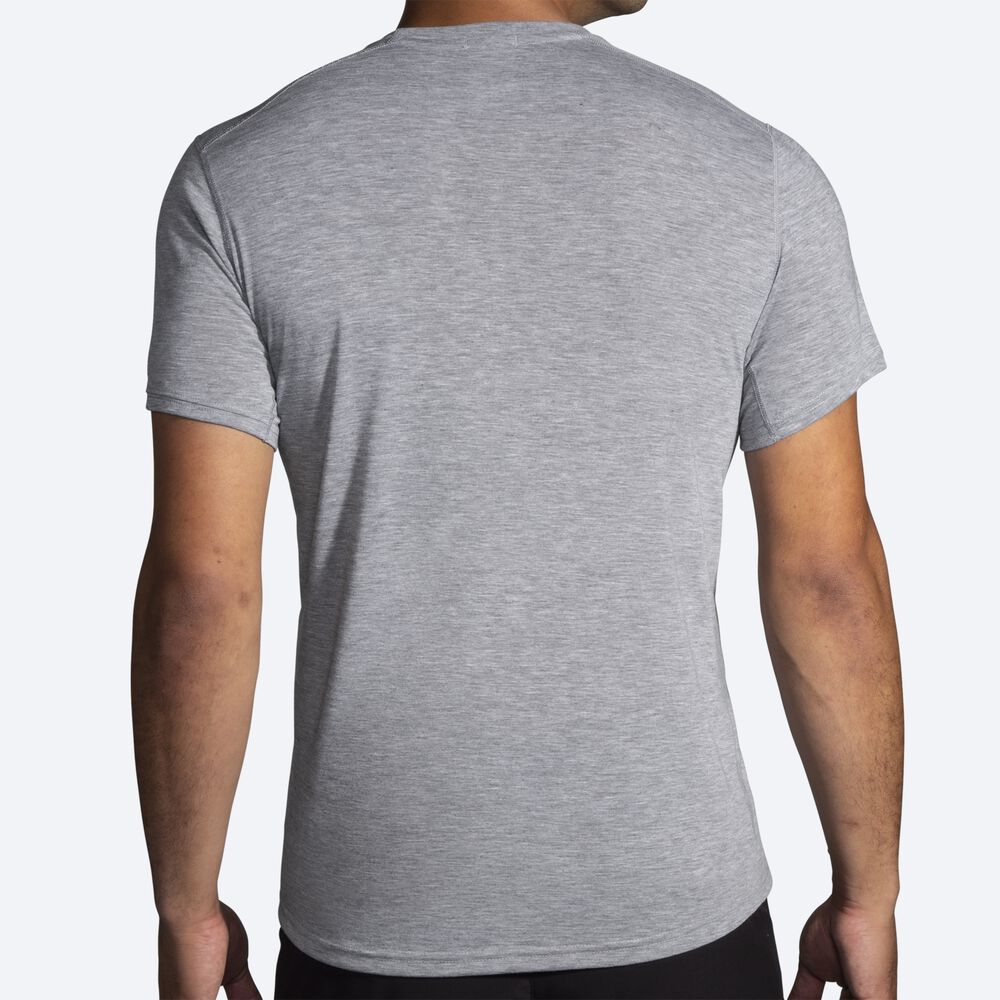 Camiseta Brooks Distance Estampadas Short Sleeve Hombre Gris | CR41397