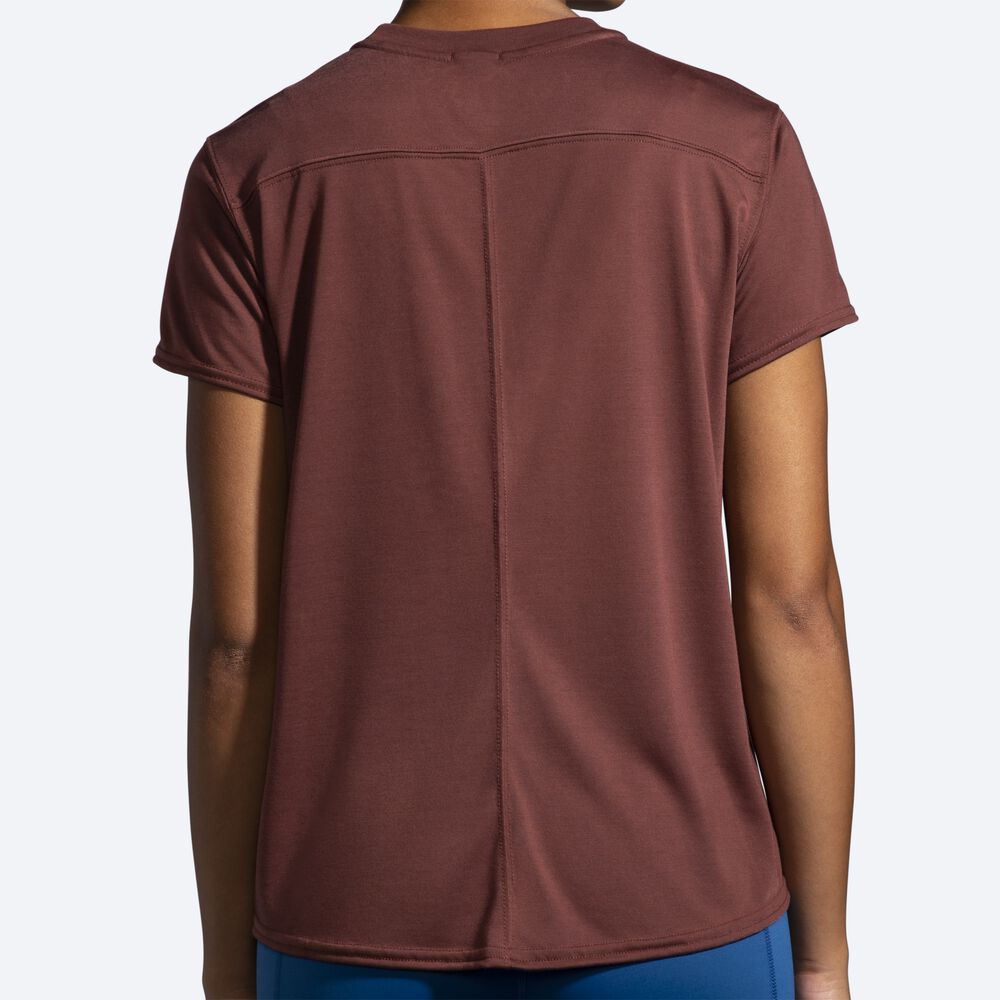 Camiseta Brooks Distance Estampadas Short Sleeve Mujer Chocolate | CR45936