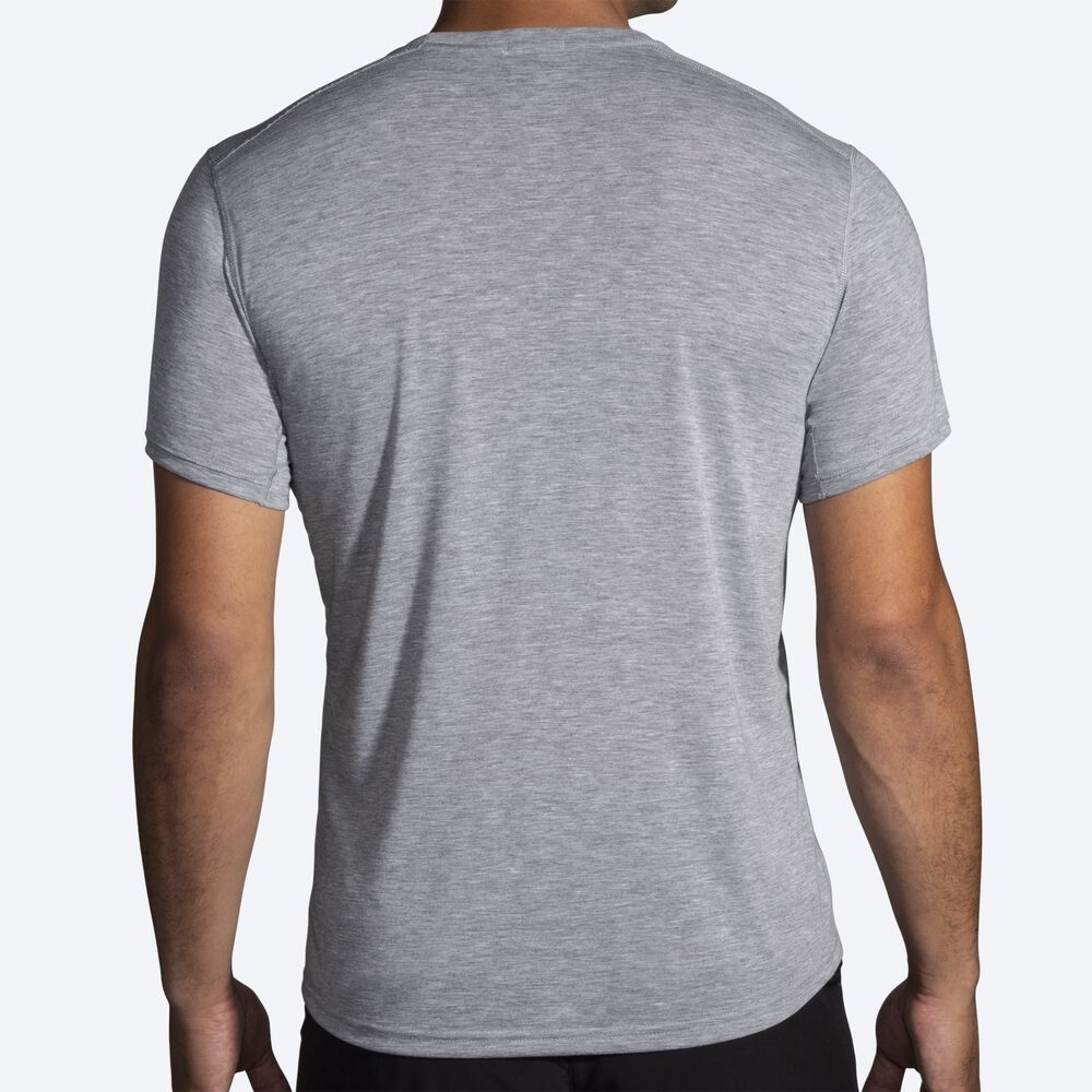 Camiseta Brooks Distance Estampadas Short Sleeve Hombre Gris | CR57039