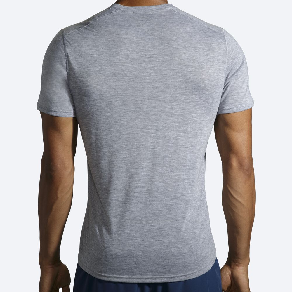 Camiseta Brooks Distance Estampadas Short Sleeve Hombre Gris | CR60457