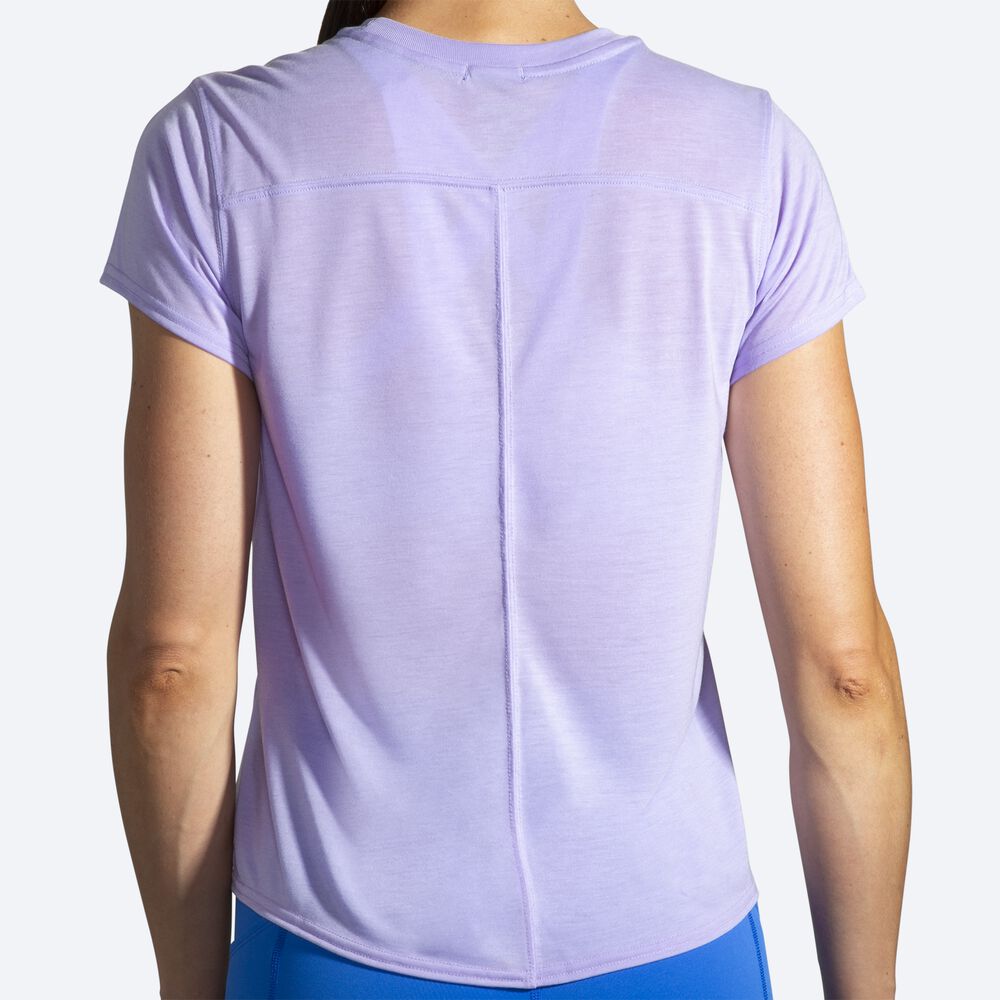 Camiseta Brooks Distance Estampadas Short Sleeve Mujer Moradas Gris | CR79806