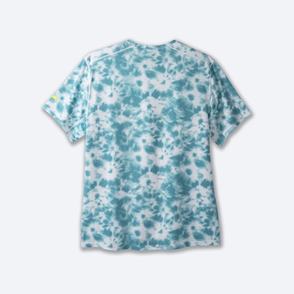 Camiseta Brooks Distance Estampadas Short Sleeve Hombre Azules | CR84195