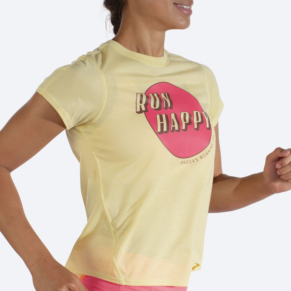 Camiseta Brooks Distance Estampadas Short Sleeve Mujer Naranjas | CR89061